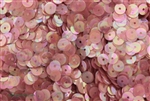 Sequin, 6MM, Vintage, Round, Flat, Center Hole, Clear Rose Iris