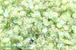 Sequin, 6MM, Cupped, Round, Vintage, 1MM Center Hole, Clear Light Green Iris