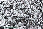 Sequin, 6MM, Cupped, Round, Vintage, 1MM Center Hole, Gun Metal