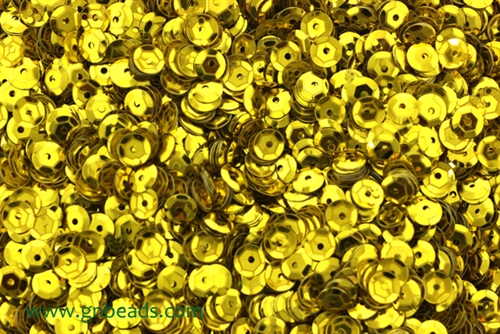 Sequin, Round, 5MM, Cupped, Vintage, 1MM Center Hole, Chartreuse
