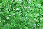 Sequin, Round, 5MM, Cupped, Vintage, 1MM Center Hole, Chalk Green Iris