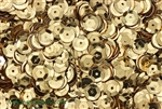 Sequin, Round, 8MM, Cupped, Vintage, 1MM Center Hole, Light Gold