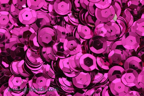 Sequin, 10MM, Round, Cupped, Vintage, 1.5MM Center Hole, Fuchsia