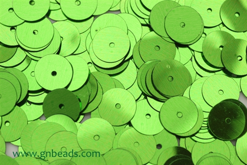 Sequin, Round, 10MM, Vintage, Flat, Center Hole,Lime Green