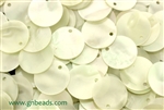 Sequin, Round, 14MM, Vintage, Flat, Top Hole, Light Pearl Iris