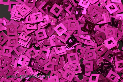 Sequin, Square, Vintage, 6MM, Fuchsia