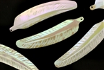 Sequin, Vintage, French, Feather, 42.5MM, Ivory AB