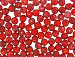 Vintage Czechoslovakian Matrix Beads / 8MM Round Coral Red