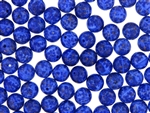 Vintage Czechoslovakian Matrix Beads / 10MM Round Lapis Blue