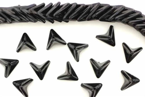 Bead, Vintage, German Acrylic, 10MM, Nesting Triangle, Jet