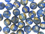 Vintage Czechoslovakian Lampwork Beads / 12MM Round Blue