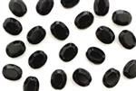 Vintage Sew On Crystal Beads / Faceted Oval 9MM Black