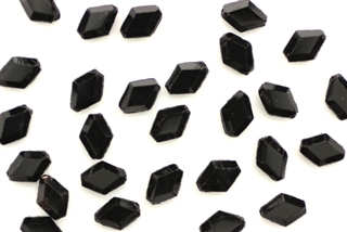 Vintage Sew On Crystal Beads / Faceted Diamond 8MM Black