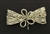 Vintage Italian Seed Bead Bow / Crystal Silver