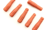 Vintage Czech Pillar Beads / Salmon Pink 28MM