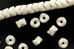 Snake Beads / Vintage Czechoslovakian,5MM White