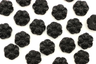 Vintage Sew On Beads / Flower 10MM Black