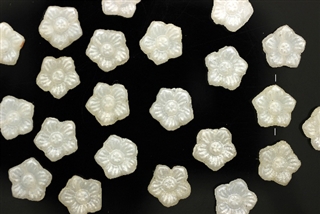 Vintage Sew On Beads / Flower 8MM Off White Lustre