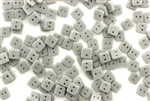 Vintage Sew On Beads / Square 4MM Gray
