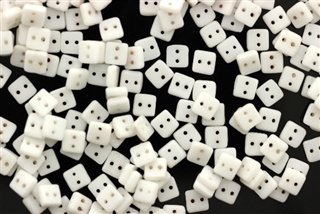 Vintage Sew On Beads / Square 4MM White