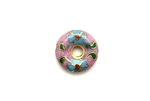 Cloisonne Beads,Vintage / Donut 15MM Lilac