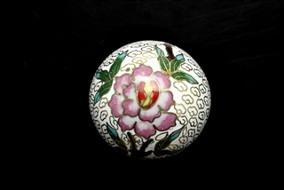 Cloisonne Beads,Vintage / Large Round 40MM White