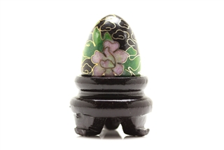 Cloisonne Egg,Vintage / 25MM Black