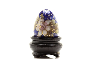 Cloisonne Egg,Vintage / 25MM Dark Blue