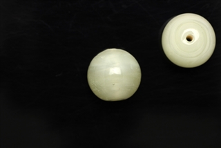 Bead, Czech, Vintage, Glass, "Silk" Lampwork Beads, 13MM, White