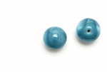 Bead, Czech, Vintage, Glass, "Silk" Lampwork Beads, 12MM, Teal