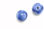 Bead, Czech, Vintage, Glass, "Silk" Lampwork Beads, 15MM, Blue