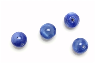 Bead, Czech, Vintage, Glass, "Silk" Lampwork Beads, 10MM, Blue