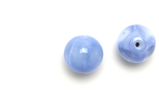 Bead, Czech, Vintage, Glass, "Silk" Beads, 13MM, Light Blue
