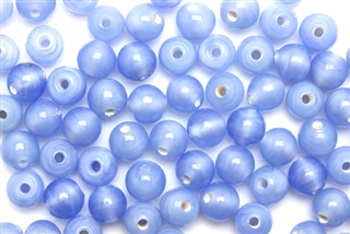 Bead, Czech, Vintage, Glass, "Silk" Lampwork Beads, 6MM, Light Blue