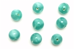 Bead, Czech, Vintage, Glass, "Silk" Lampwork Beads, 8MM, Light Green