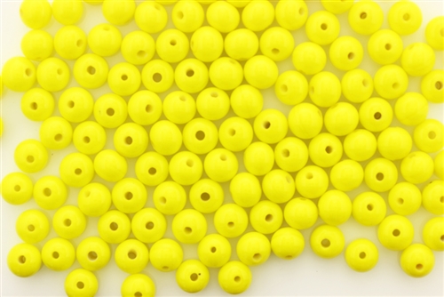 Bead, Vintage, Japanese, Round, Glass, 6MM, Yellow