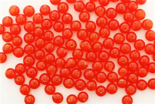 Bead, Vintage, Japanese, Round, Glass, 6MM, Clear Red