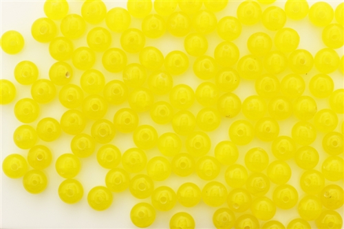 Bead, Vintage, Japanese, Round, Glass, 6MM, Clear Yellow