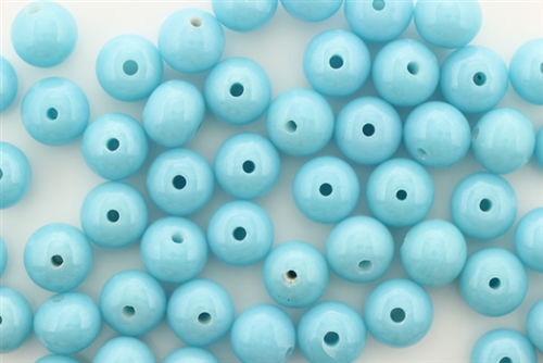 Bead, Vintage, Japanese, Round, Glass, 8MM, Light Blue