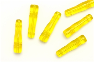 Bead, Czech, Pillar, Tube, Glass, 28MM, Yellow