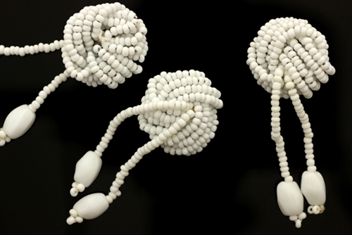 Seed Bead, Earring Part, Embellishment, 21MM, Vintage, Japanese, White