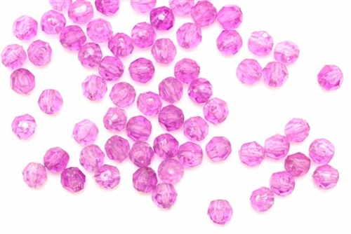 Bead, German Acrylic, Vintage, 6MM, Round Faceted, Purple