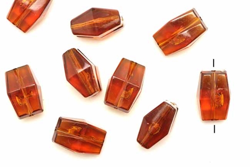 Bead, German Acrylic, Vintage, 16MM, Rectangle, Topaz