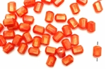 Bead, German Acrylic, Vintage, 9MM, Tube, Red Orange