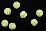 Bead, German Acrylic, Vintage, 12MM, Round, White, Green