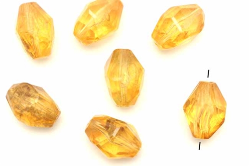 Bead, German Acrylic, Vintage, 18MM, Faceted Nugget, Light Topaz