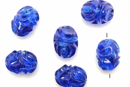 Bead, Austrian Acrylic, Vintage, 22MM, Oval Nugget, Blue