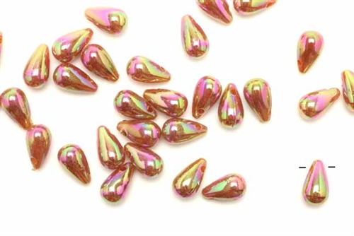 Bead, German Acrylic, Vintage, 10MM, Tear Drop, Honey Iris