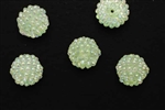 Bead, German Acrylic, Vintage, 14MM, Bumpy Round, Pale Green AB