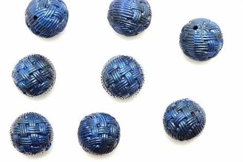 Bead, German Acrylic, Vintage, 14MM, Round, Blue